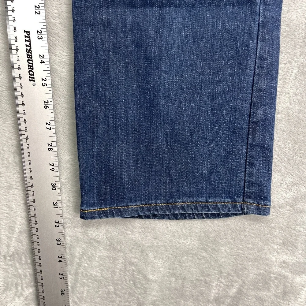Levi's Jeans Mens 38x32 Blue Denim Faded Whiskered Stretch 527 Slim Bootcut Leg